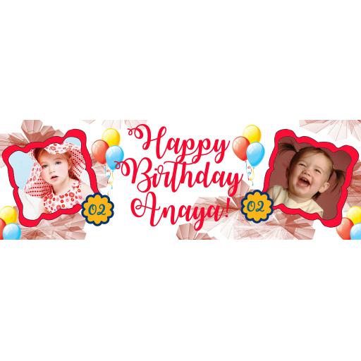 Personalised Age Birthday Banner - Upload pictures