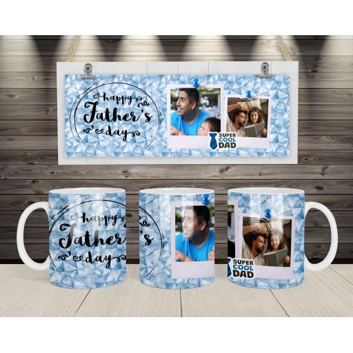 Personalised 'Super Cool Dad' Mug - Upload Photos