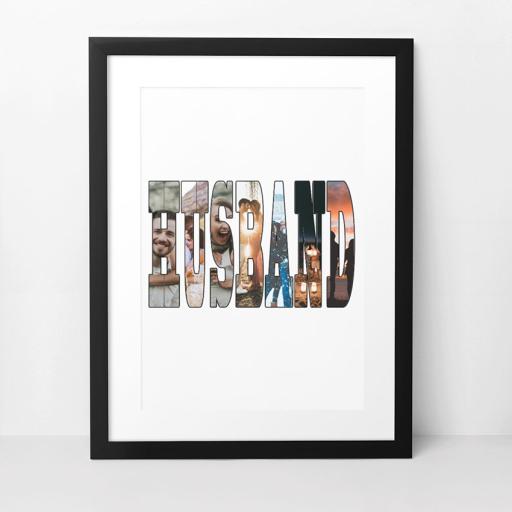 Personalised 'HUSBAND' Photo Word Art