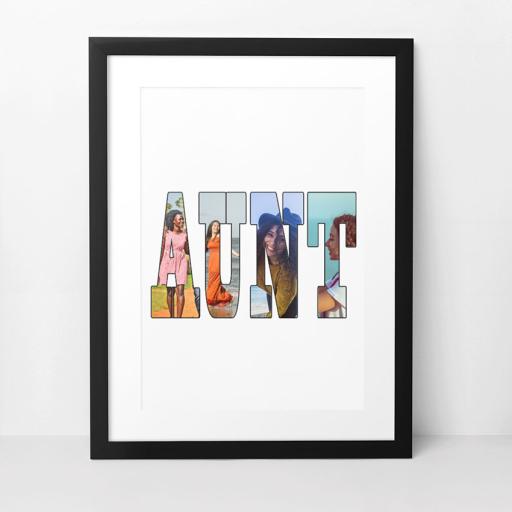 Personalised 'AUNT' Photo Word Art