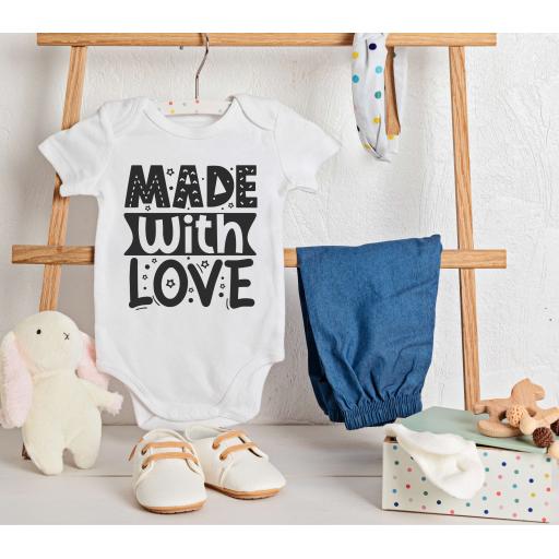 Personalised 'Made with Love' Babygrow