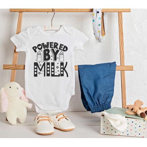 Personalised 'Powered By Milk' Babygrow