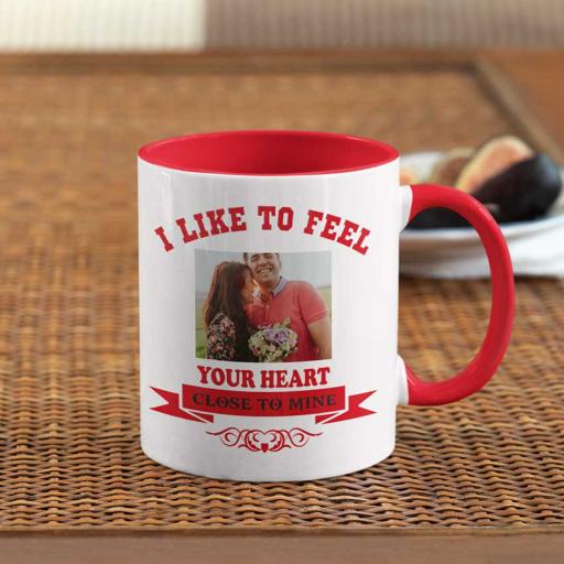 'I Like to Feel Your Heart' - Personalised Colour Inside Mug