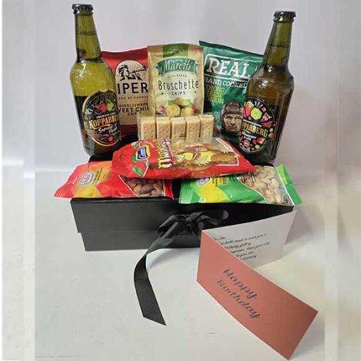 Luxury Kopparberg Premium Cider and Snacks Hamper with Personalised Card