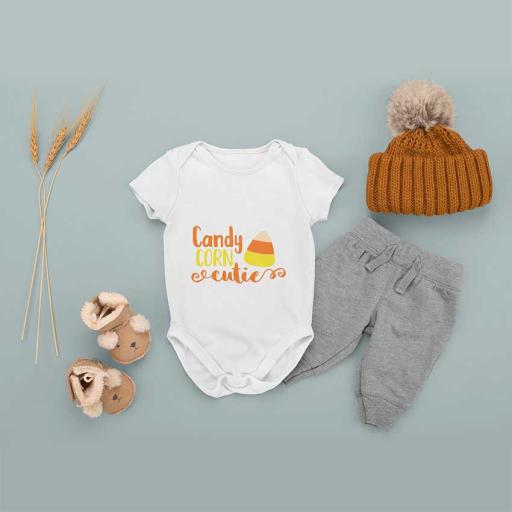 Personalised 'Candy Corn Cutie' Babygrow for Halloween