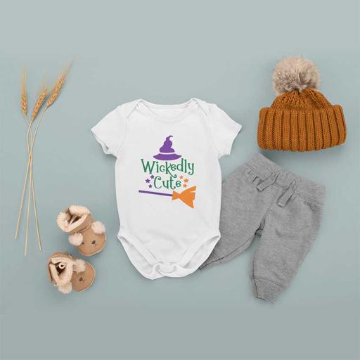 Personalised 'Wickedly Cute' Babygrow for Halloween