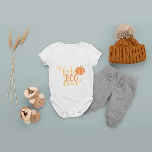 Personalised 'Fab Boo Lous' Babygrow for Halloween