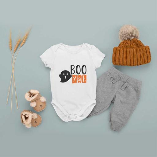 Personalised 'Boo Yah' Babygrow for Halloween