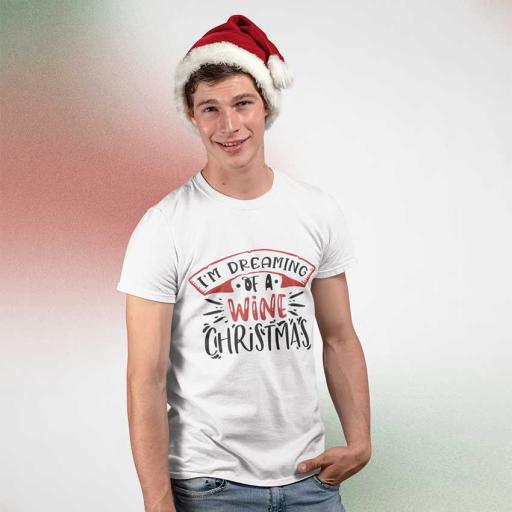 Personalised "I'm Dreaming of a Wine Christmas" t-Shirt