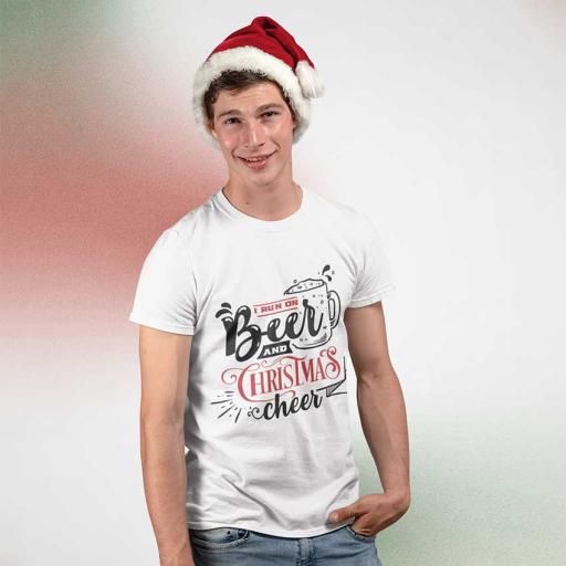 Personalised "I Run on Beer and Christmas Cheer" t-Shirt