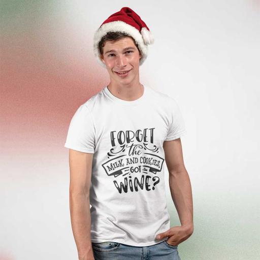 Personalised "Forget The Milk and Cookies, Got Wine?" t-Shirt