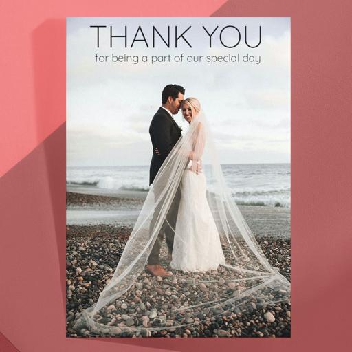 Personalised Wedding Photo Folded Card with Message