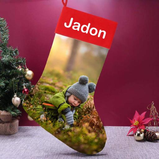 Personalised Photo Christmas Stocking