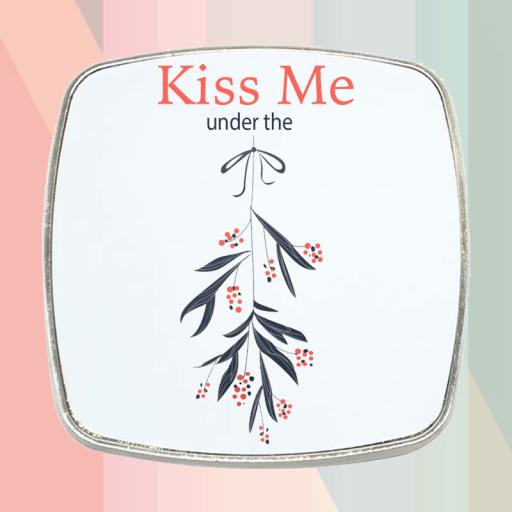 Kiss Me Under The Mistletoe - Personalised Fridge Magnet