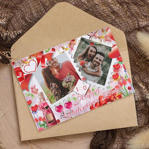 Happy Valentine's Day - Personalised Photo Folded Card