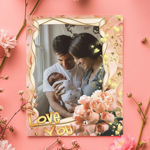 Personalised Love You Photo Folded Card