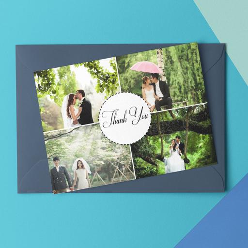 Personalised 4 Photos Collage Folded Card