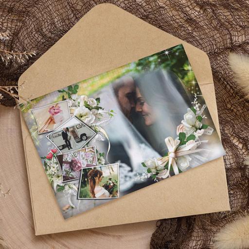 Personalised 5 Photos Folded Card