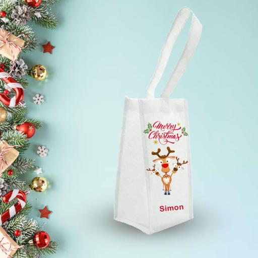 Rudolph - Personalised Wine Tote Bag