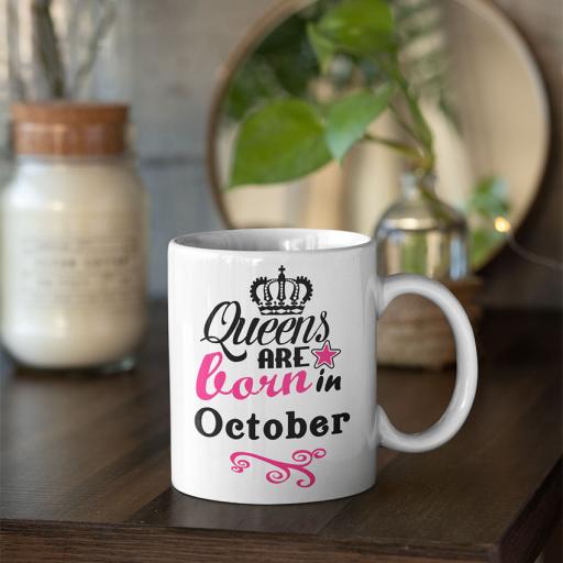 'Queens are Born in (Month)' - Personalised Birthday Mug