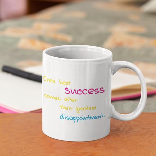 Personalised "Ones Best Success Comes After Their Greatest Disappointment" Quote Mug