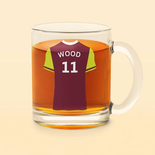 Personalised Burgundy Shirt Glass Mug