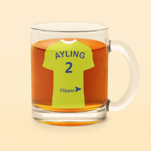 Personalised Green Shirt Glass Mug