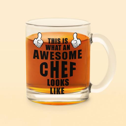 Personalised 'This is What an Awesome Chef Looks Like' Glass Mug