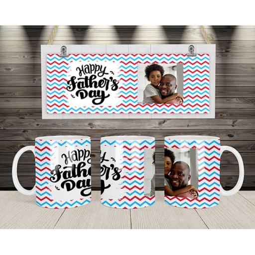 Personalised Red & Blue Stripes Mug for Father's Day