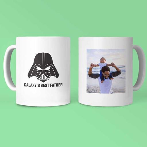 Personalised 'Galaxy's Best Father' Mug - Add Photo